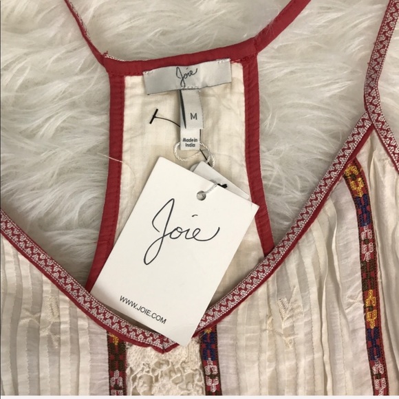 Joie • NWT Cream Embroidered Boho Summer Dress - Picture 4 of 8